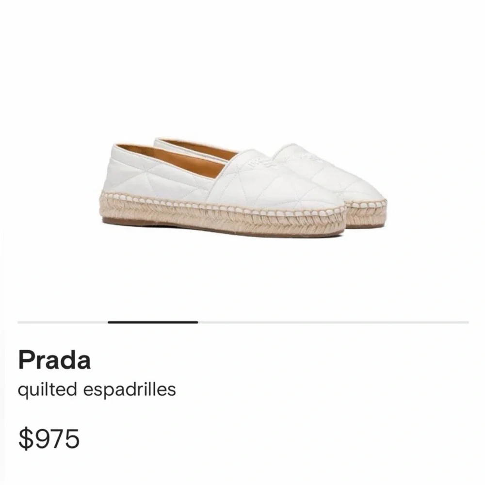 PRADA White Quilted Leather Espadrilles 🤍 - Picture 2 of 16